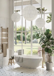 Bathroom with garden view