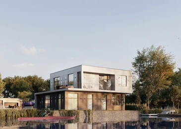 Two-storey lakeside home