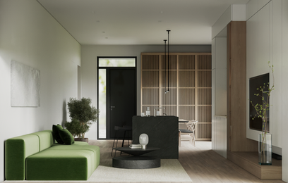Open-plan living and dining