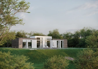 Hillside residence, side view