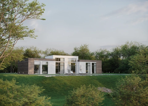 Hillside residence, side view