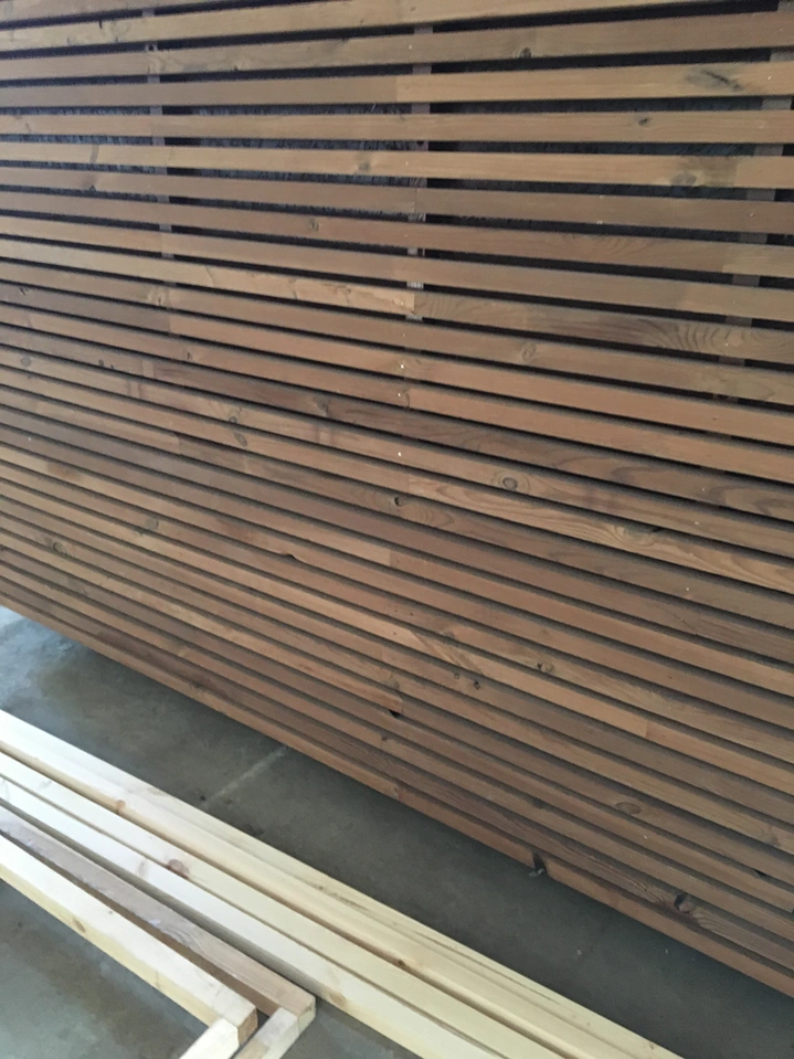 Timber slats up close