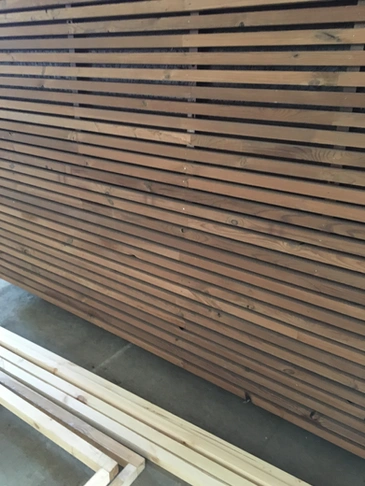 Timber slats up close