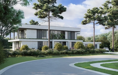 Two-storey villa, driveway view
