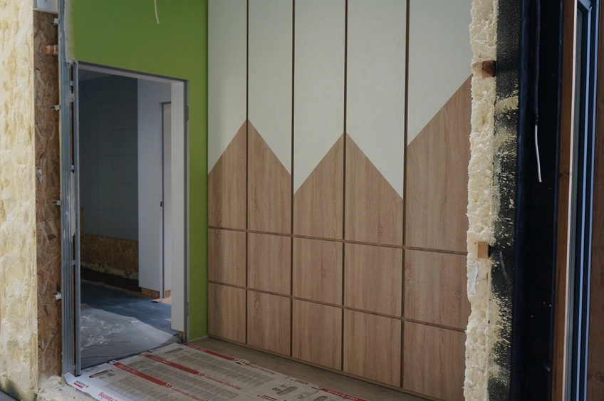 Finished wardrobe wall