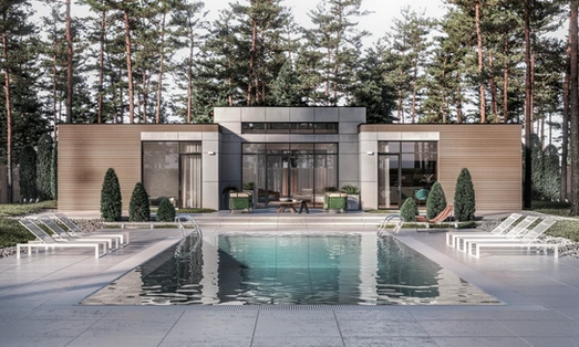 Courtyard pool residence