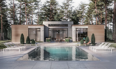 Courtyard pool residence