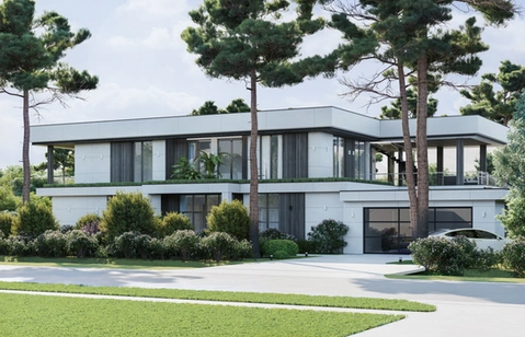 Two-storey villa among pines