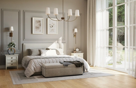 Bedroom with garden doors