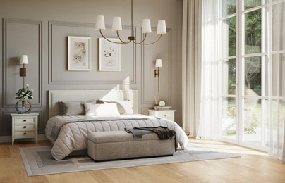Bedroom with garden doors