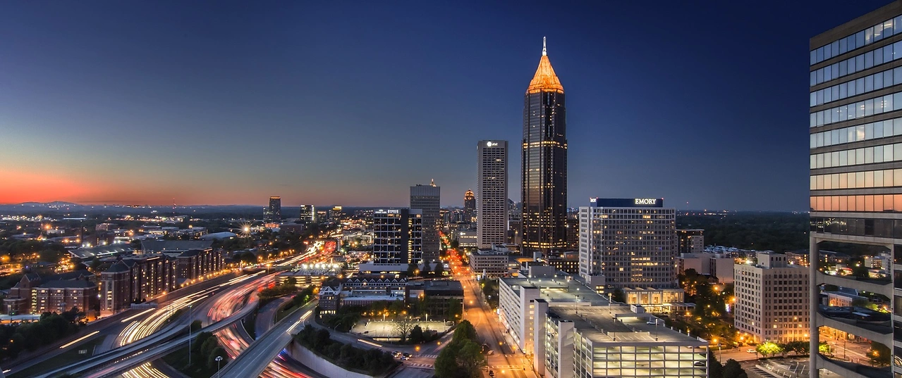 Midtown Atlanta skyline at dusk