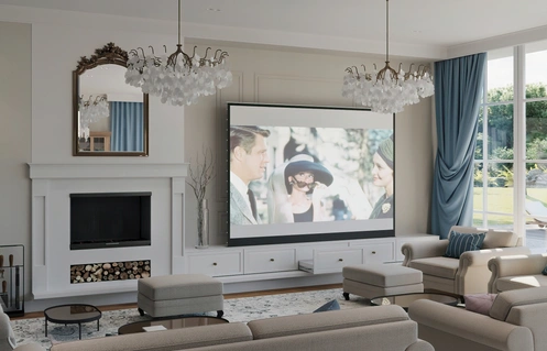 Living room with home cinema