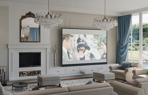 Living room with home cinema