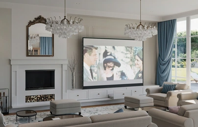 Living room with home cinema