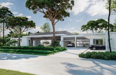 Single-storey residence with carport